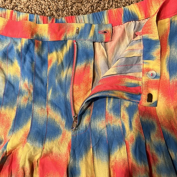 Free People Wild Child Tie Dye Pleated Wide Leg Pants Size Small - Picture 8 of 9